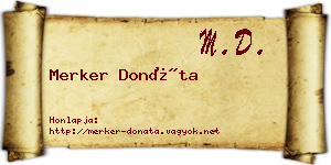 Merker Donáta névjegykártya